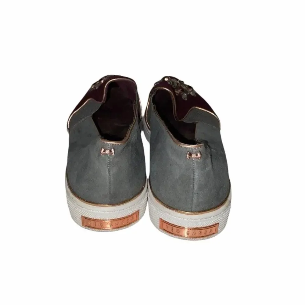 Ted Baker London Kulei Jewel-Embellished Velvet & Suede Slip-On Sneakers - Picture 4 of 7